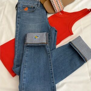 Levi’s 311 Shaping Skinny Jeans 27x32 Heart Pocket Bee Cuff Stretch
